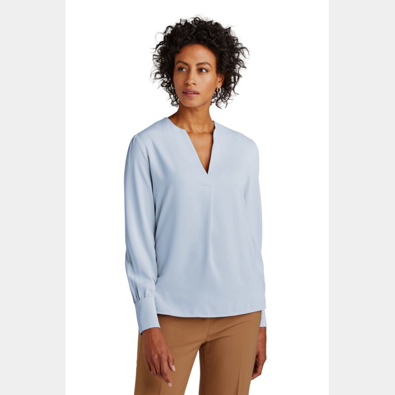Women's Open Neck Satin Blouse Thumbnail