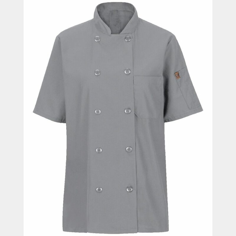 Women's Mimix™ Short Sleeve Chef Coat with OilBlok Thumbnail