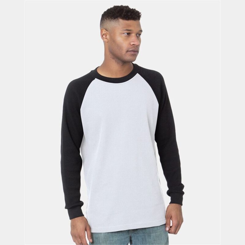 Men's USA-Made Heavyweight Waffle Knit Thermal Raglan T-Shirt Thumbnail