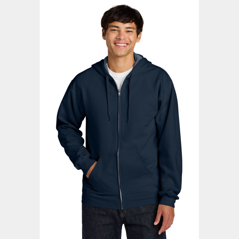 Softstyle ® Midweight Fleece Full Zip Hooded Sweatshirt Thumbnail