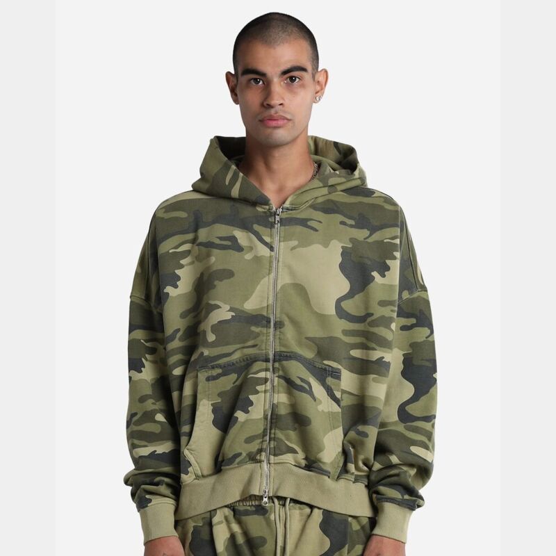 Unisex Garment-Dyed Cropped Full-Zip Hooded Sweatshirt Thumbnail