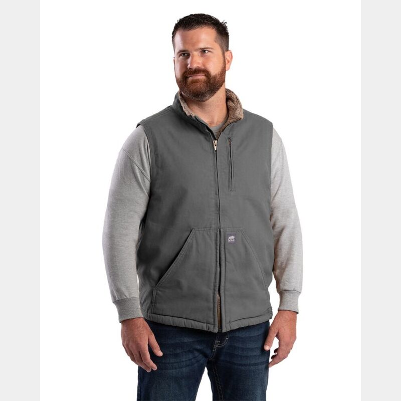 Men's Heartland Sherpa-Lined Washed Duck Vest Thumbnail