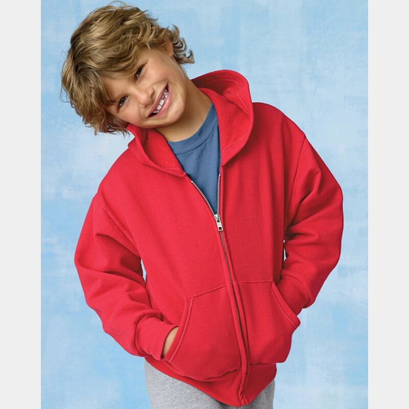 Youth EcoSmart® Full-Zip Hooded Sweatshirt Thumbnail