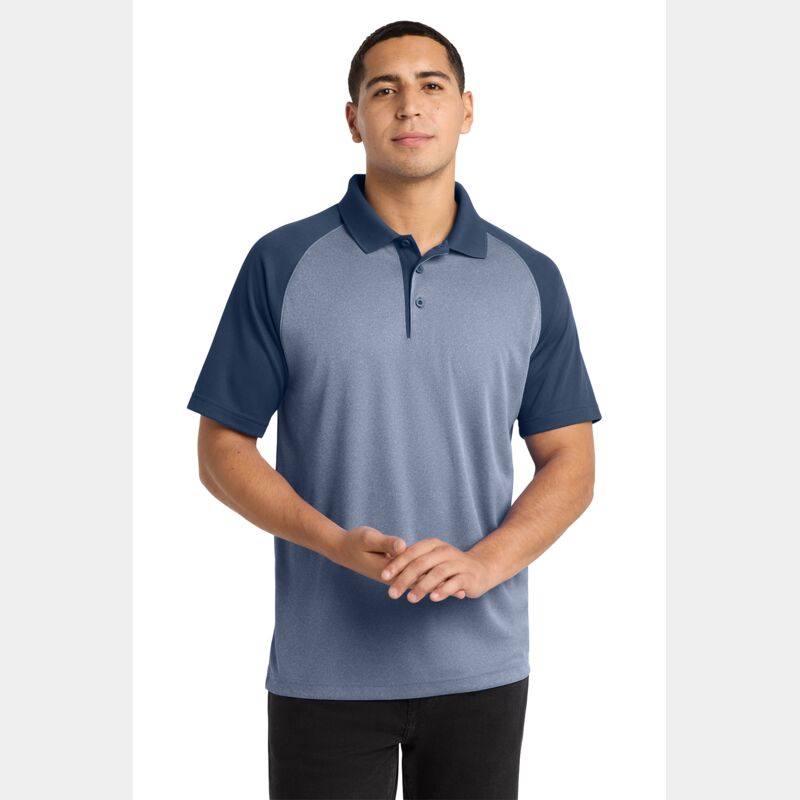 PosiCharge ® RacerMesh ® Raglan Heather Block Polo Thumbnail