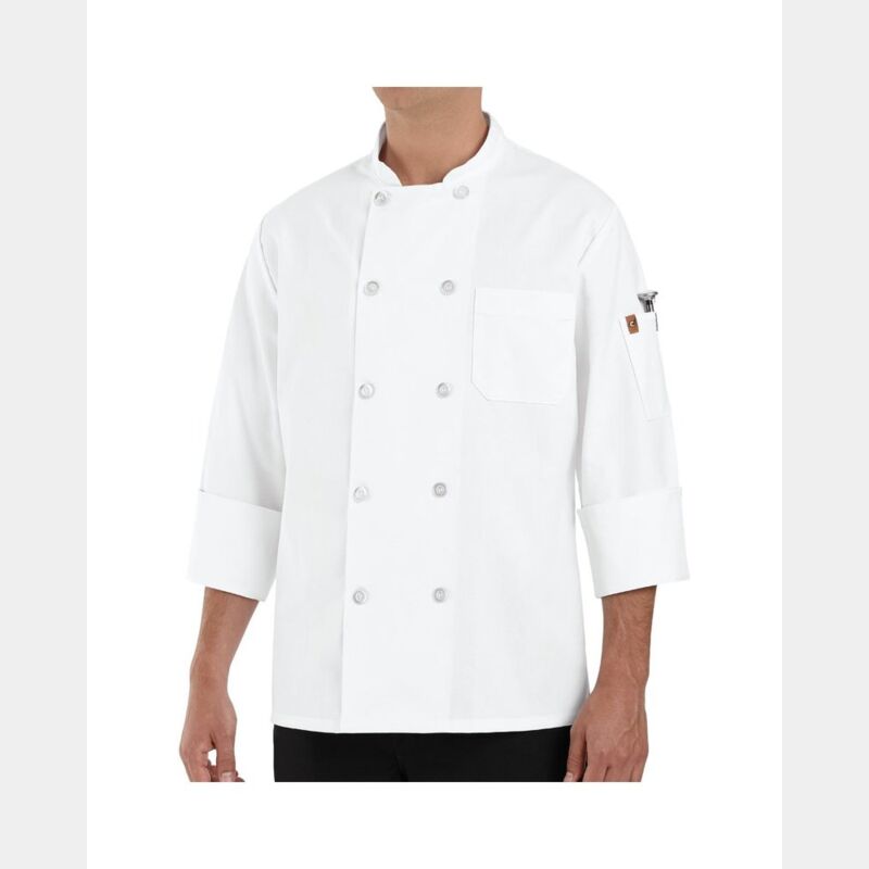 100% Polyester Ten Pearl Button Chef Coat Thumbnail