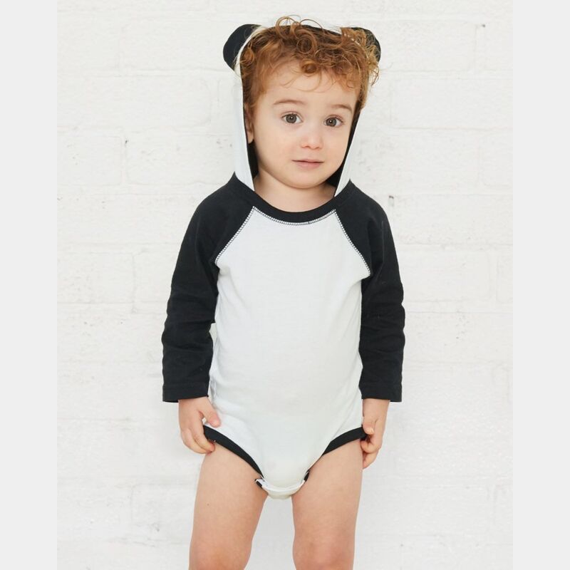 Infant Fine Jersey Character Hooded Long Sleeve Bodysuit with Ears Thumbnail
