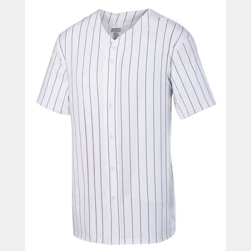 Unisex Pinstripe Full Button Baseball Jersey Thumbnail
