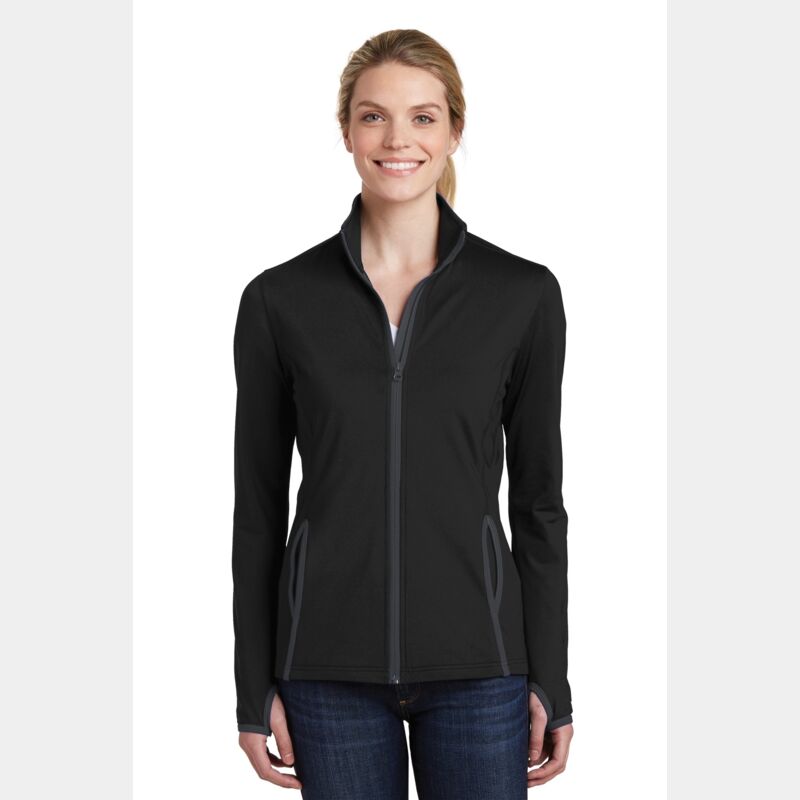 Ladies Sport Wick ® Stretch Contrast Full Zip Jacket Thumbnail