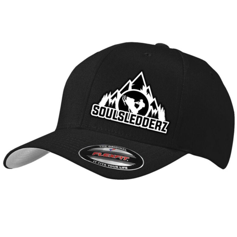 SoulSledderz Curved Bill Flexfit Black & White Hat  Thumbnail